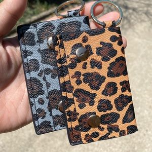 Leopard key chain card holder or key holder
